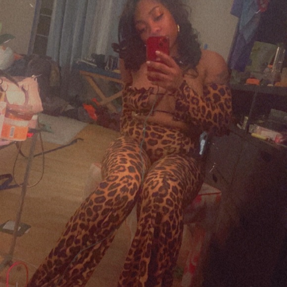 Cat wait any longer pant set - brown/combo - Picture 4 of 4